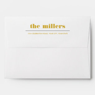 Minimal Graphic Mustard Yellow Return Address Envelope
