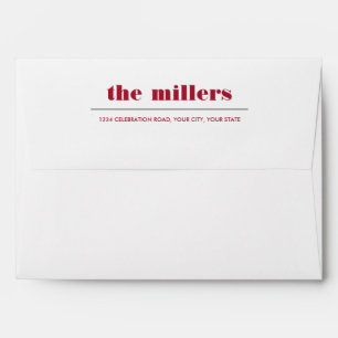 Minimal Graphic Red star HIPSTER Return Address Envelope