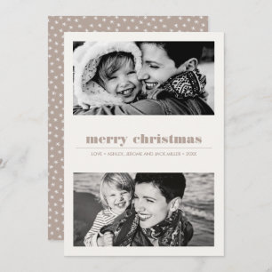 Minimal Graphic   Sand Merry Christmas 2 Photo Card