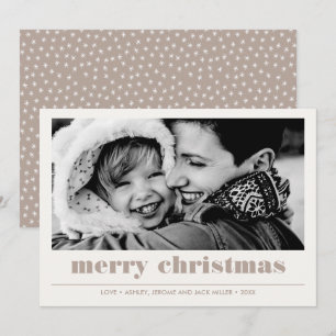 Minimal Graphic   Sand Merry Christmas Photo Card