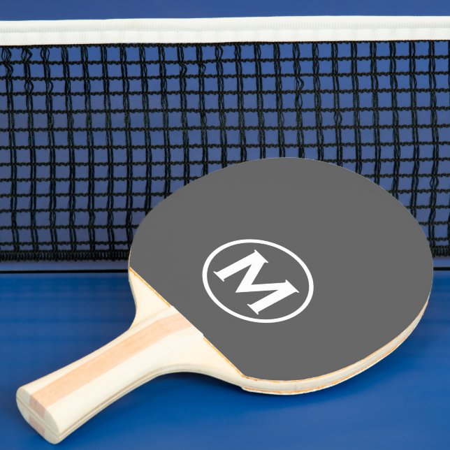 Minimal Gray Classic Monogram Ping Pong Paddle (Insitu)