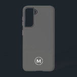 Minimal Gray Classic Monogram Samsung Galaxy S21 Case<br><div class="desc">Modern classic block monogram design with gray and white monogram medallion.</div>