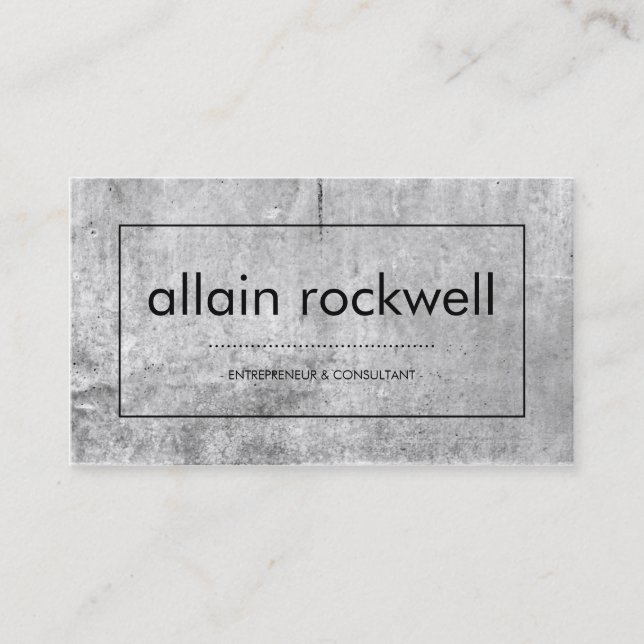 Minimal Gray Concrete Business Card (Front)