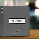 Minimal Gray Corporate Records Book Binder<br><div class="desc">Corporate Record Book Binder designed for storing corporate documents and records. Ideal for corporate records, documents, financials, bookkeeping, creating corporate compliance kits, creating a corporate record book for LLC, S Corp and more. Designed with a horizontal logo banner image (2560 x 1440 px), you can customize by changing the text...</div>