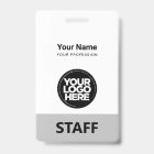 Minimal Gray Employee Name Business Logo Staff Tag