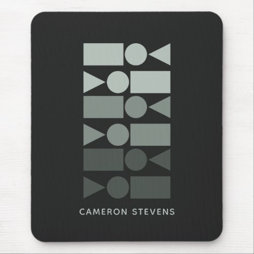 Minimal Gray Green Geometric Design Personalized  Mouse Pad