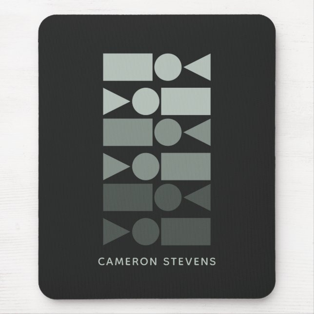 Minimal Gray Green Geometric Design Personalized  Mouse Pad (Front)
