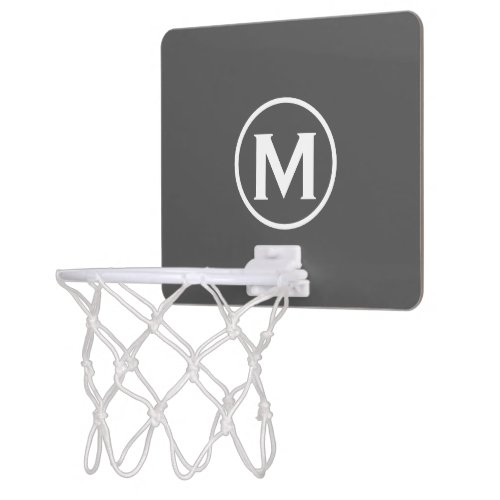 Minimal Gray Monogram Mini Basketball Hoop