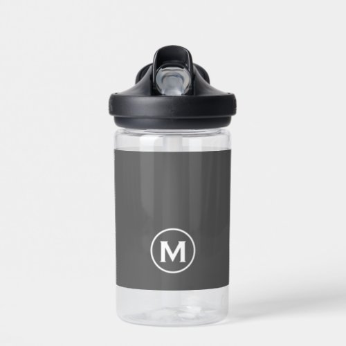 Minimal Gray Monogram Water Bottle