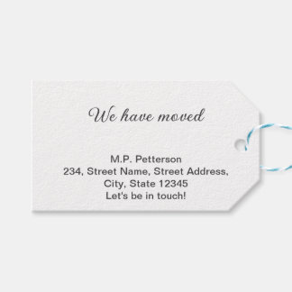 minimal gray we have moved add name address text gift tags