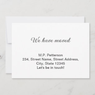 minimal gray we have moved add name address text  invitation