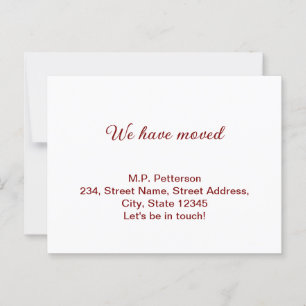 minimal gray we have moved add name address text postcard
