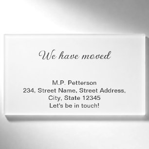 minimal gray we have moved add name address text tag