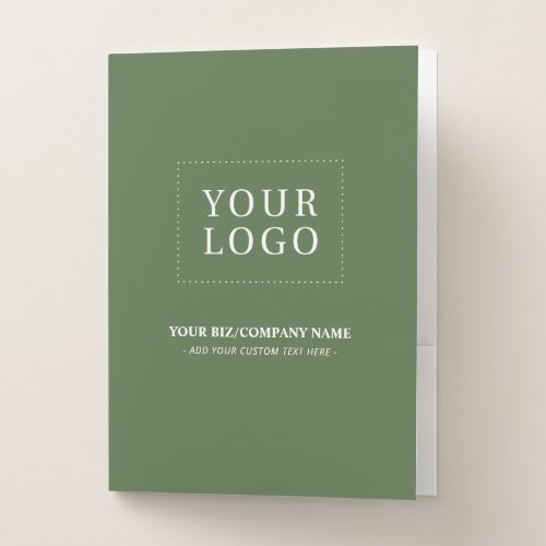 Minimal Green Custom Business Logo Promotional Pocket Folder