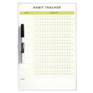 Minimal Green Daily Checklist Planner Design Dry Erase Board