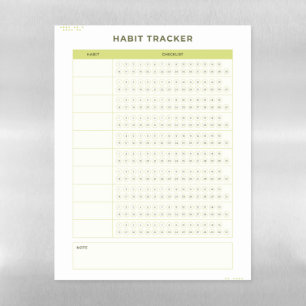 Minimal Green Daily Checklist Planner Design Magnetic Dry Erase Sheet