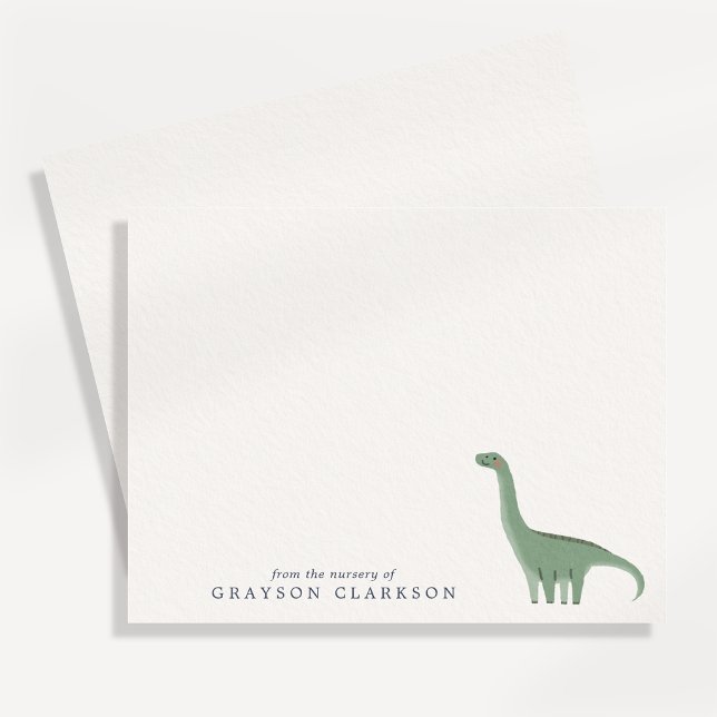 Minimal Green Dinosaur Nursery Note Card (Creator Uploaded)