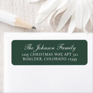 Minimal Green Elegant Christmas Return Address Label