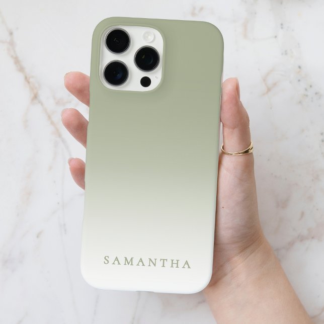 Minimal Green Gradient Modern Classy Personalized Case-Mate iPhone Case (Minimal Green Gradient Modern Classy Personalized Case-Mate iPhone Case)