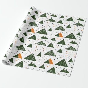 Minimal, green mountain wrapping paper