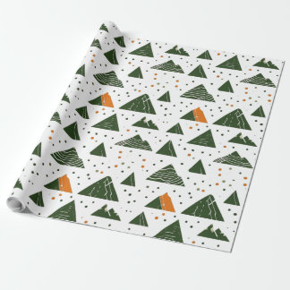 Minimal, green mountain wrapping paper