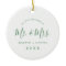 Minimal Green Newlywed 1st Christmas Wedding Photo