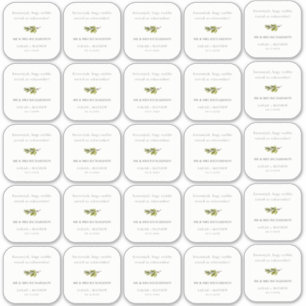 Minimal Green Pine Branch Foliage Guest Name  Sticker