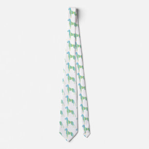 Minimal green yellow Great Dane Neck Tie