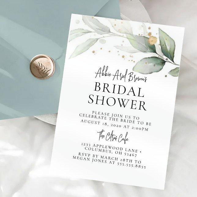 Minimal Greenery Bridal Shower Invitation (Creator Uploaded)