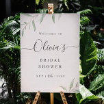 Minimal greenery bridal shower welcome sign<br><div class="desc">Modern watercolor botanical greenery leaves,  simple and elegant,  great bridal shower welcome sign for rustic botanical garden wedding in spring and summer. 
See all the matching pieces in collection.</div>