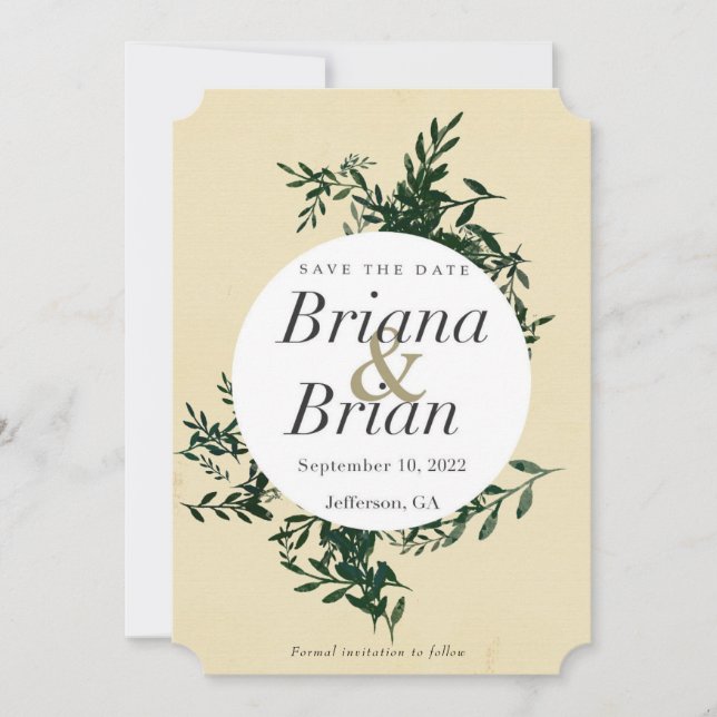 Minimal Greenery Invitation (Front)