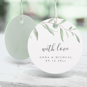 Minimal greenery rustic wedding favor tags