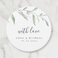 Minimal greenery rustic wedding favor tags