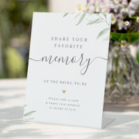 Minimal greenery share a memory bridal shower