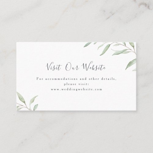 Minimal greenery wedding website Insert card