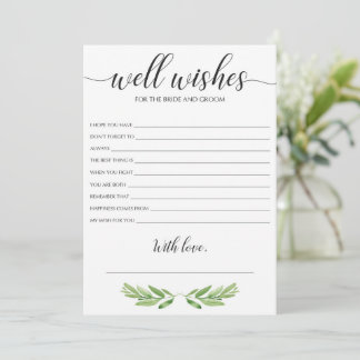 Minimal Greenery Wedding Well Wishes and Advice