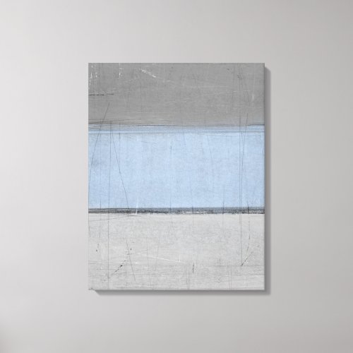 Minimal Grey and Blue Abstract Art Canvas Print