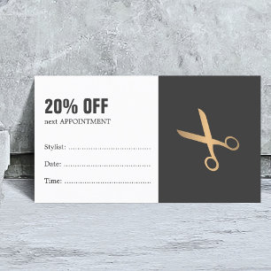 Minimal Grey Faux Gold Hair Appointment Coupon