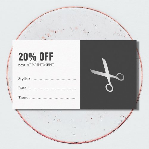 Minimal Grey Faux Silver Hair Appointment Coupon