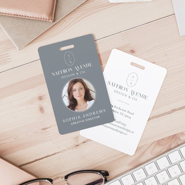 Minimal Grey ID Custom Monogram Logo & Photo Badge (Creator Uploaded)
