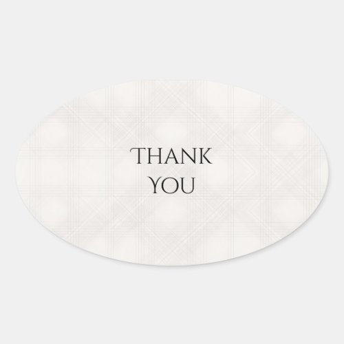 Minimal Grey Tartan Thank You Sticker