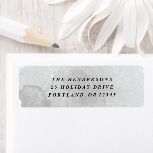 Minimal Grey Watercolor Return Address Label