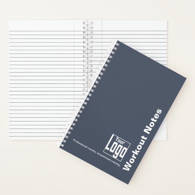 Minimal Grey White Logo Motto Fitness Workout Notebook (Inside)