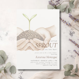 Minimal Growth Sprout A Little Sprout Baby Shower Invitation