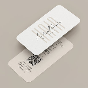 Minimal Hair Stylist Beauty Salon Spa White Sand Business Card