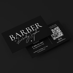 Minimal Hair Stylist Elegant Barber  Business Card