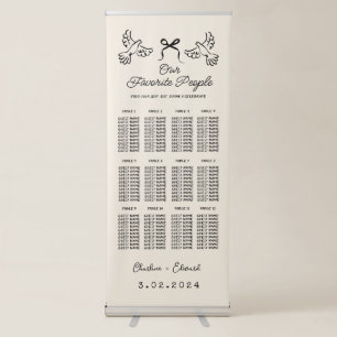 Minimal Hand-Drawn Wedding Seating Chart Ban Retractable Banner