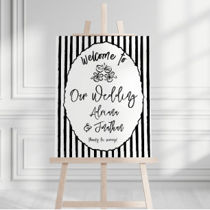 Minimal Hand Drawn Wedding Welcome Sign