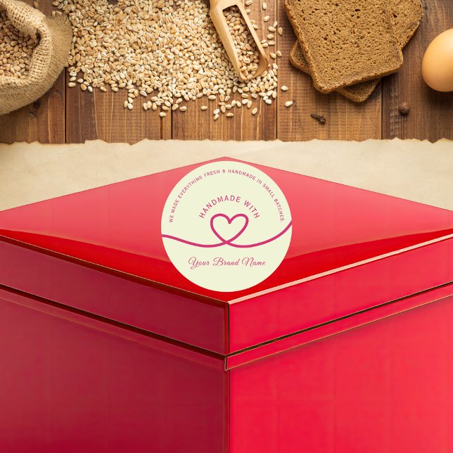 Minimal Hand made love heart Personalized Sticker (Creator Uploaded)