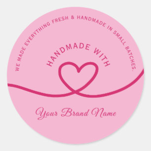Minimal Hand made love heart Personalized Sticker